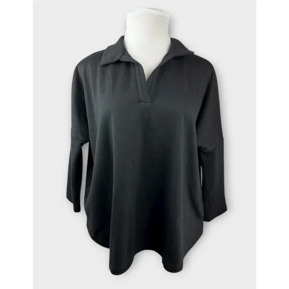 Tuckernuck x Pomander Place Black Easy Polo Swing Sweatshirt Size M/L Top - Picture 2 of 16